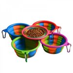 Folding Silicone Pet Bowl Portable Dog Food Drinking Water Feeding Supplies Outdoor Bowl - Green